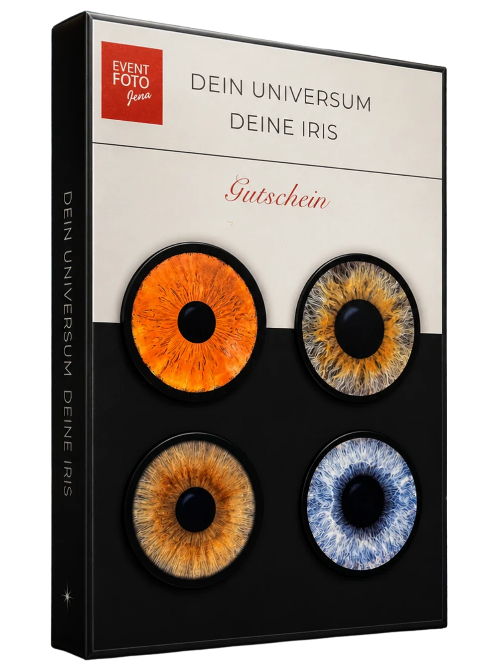 Geschenkbox mit Gutschein für Irisfotografie in Jena